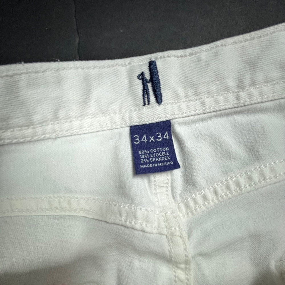 Johnny-O Atlas Mens White Slim Straight Stretch Jeans 34x34 Summer Cotton EUC - Picture 5 of 10